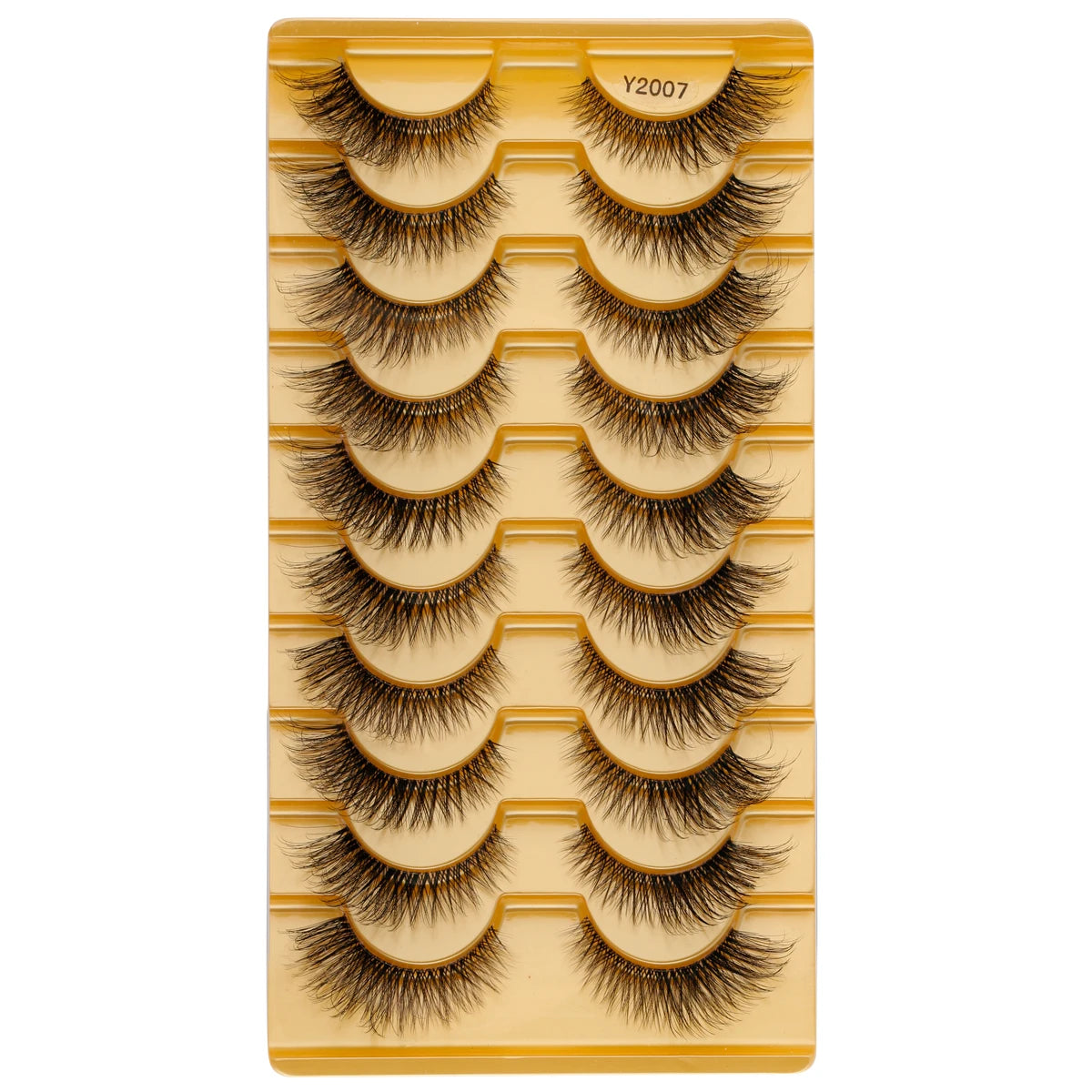 Fluffy 3D Cat-Eye Faux Mink Lashes Set – 10 Pairs