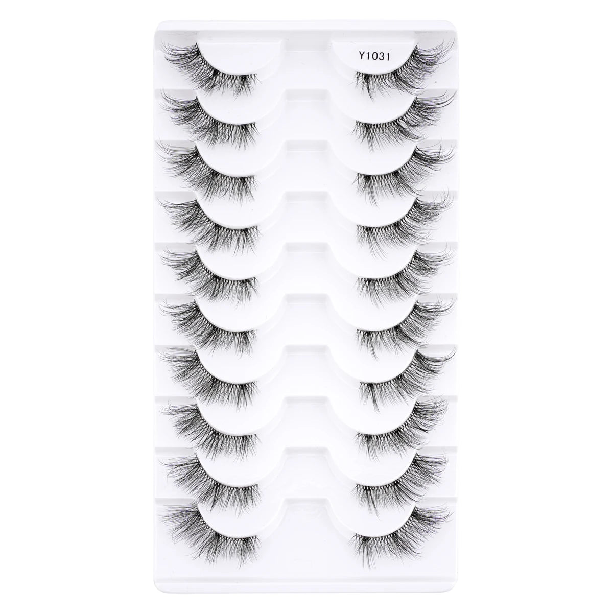 Fluffy 3D Cat-Eye Faux Mink Lashes Set – 10 Pairs